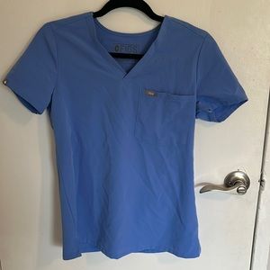 Figs ceil blue XS scrub top